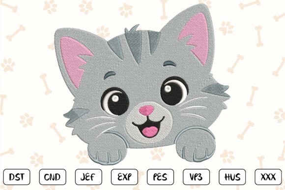 Cute Cat Peeking Embroidery File Review