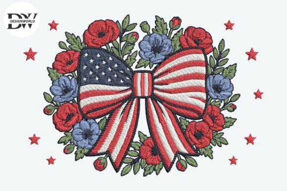 Patriotic Bow Embroidery Design Review for Etsy Sellers