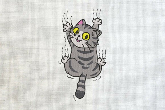 Review: Funny Clinging Cat Embroidery Design
