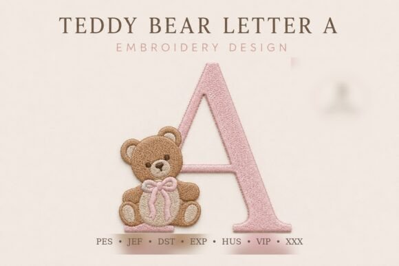 Review: Teddy Bear Monogram Letter A Embroidery