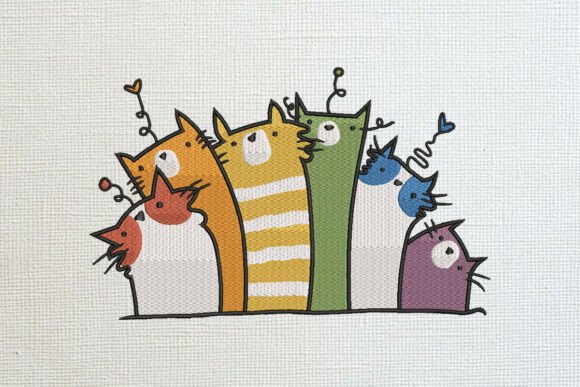 Reviewing the Funny Cat Group Embroidery Design